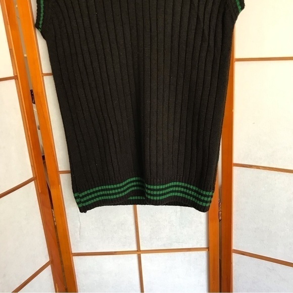 nautica knitted sweater vest. Chocolate brown and green. Size XL. Unisex - Picture 3 of 6